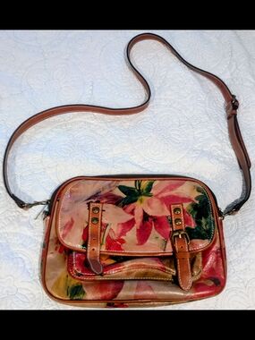 Patricia Nash Floral Print Leather Crossbody Bag